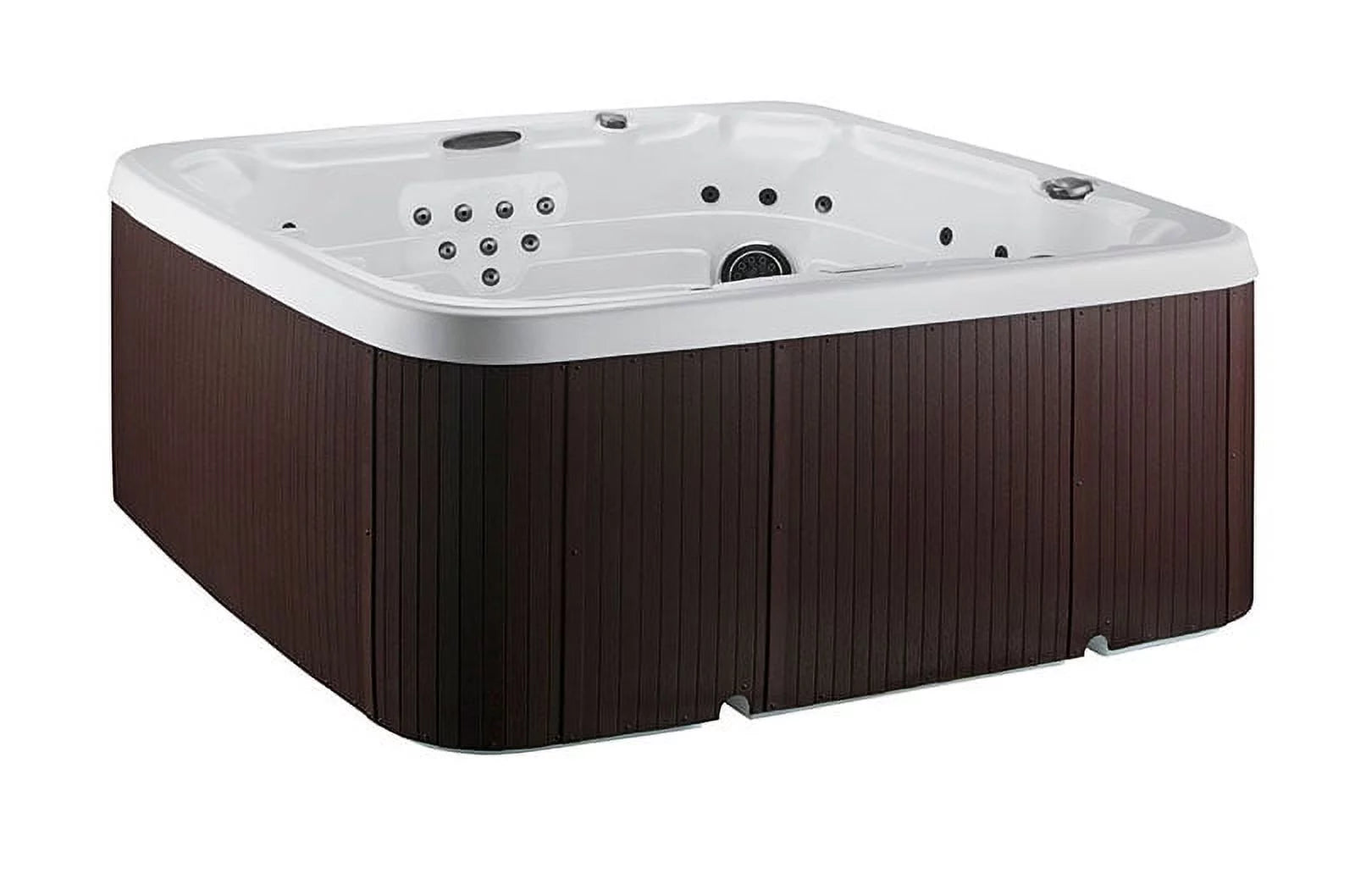 Coronado (LS600DX) Hot Tub - 7 Person, 65-Jet, 220V with Tub Cover and Spa Step, Arctic White/ Espresso Brown