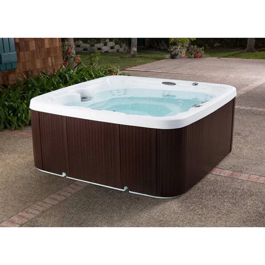 Coronado (LS600DX) Hot Tub - 7 Person, 65-Jet, 220V with Tub Cover and Spa Step, Arctic White/ Espresso Brown